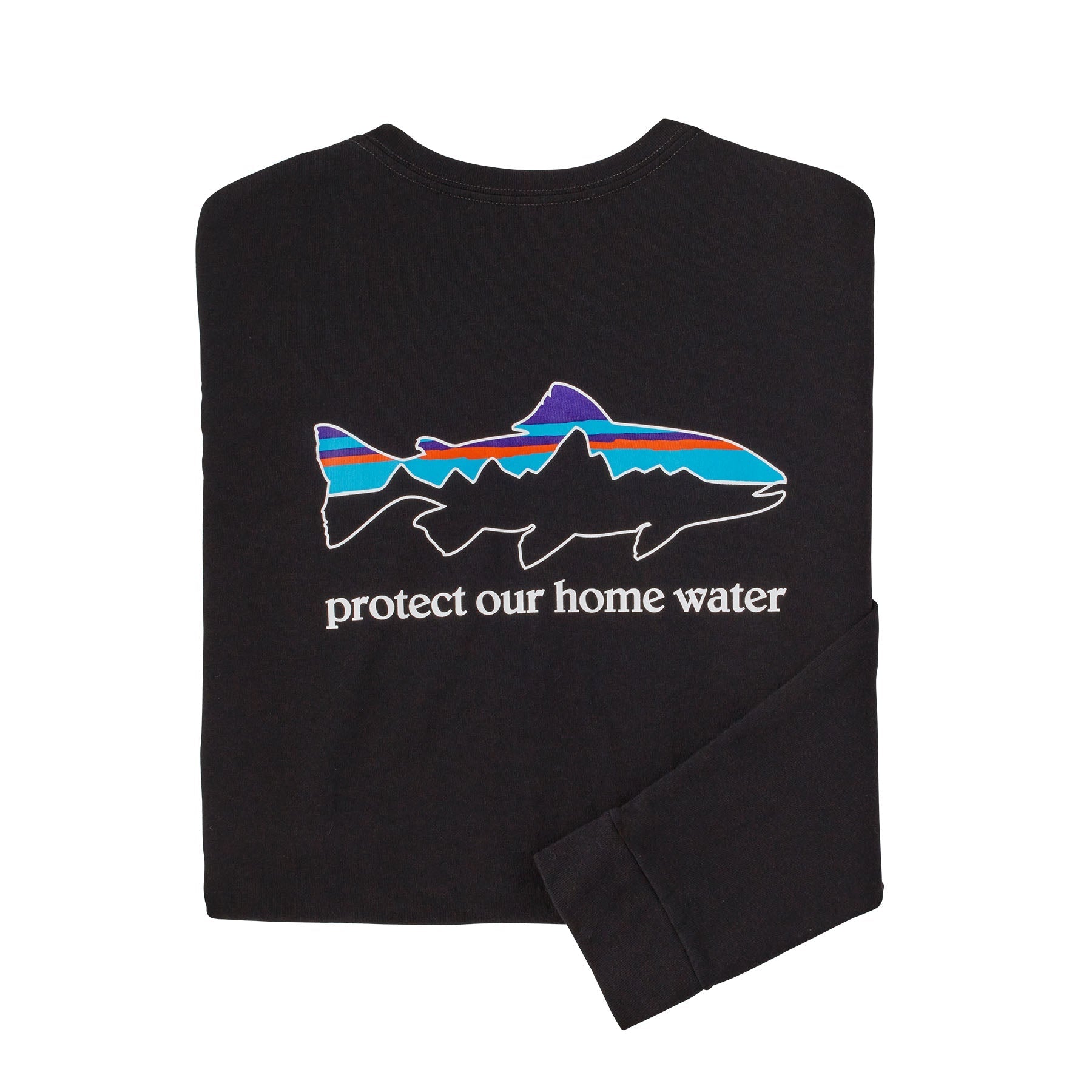 Men's Long - Sleeved Home Water Trout Responsibili - Tee in Black | Patagonia Bend