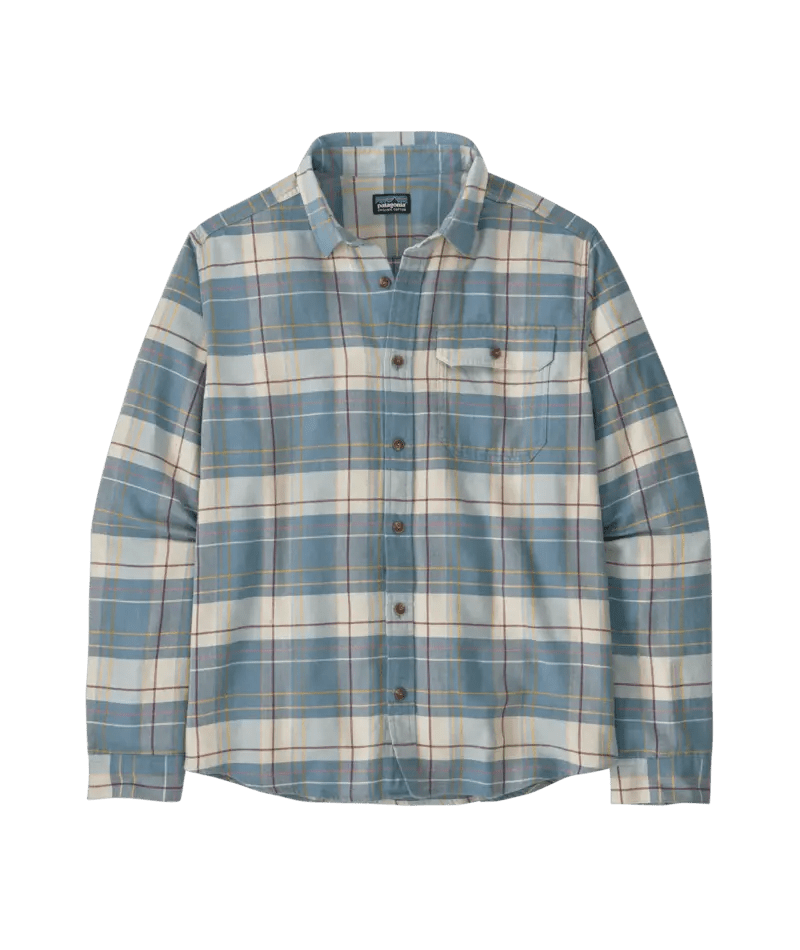 Men's Long - Sleeved Lightweight Fjord Flannel Shirt in Raft: Still Blue | Patagonia Bend