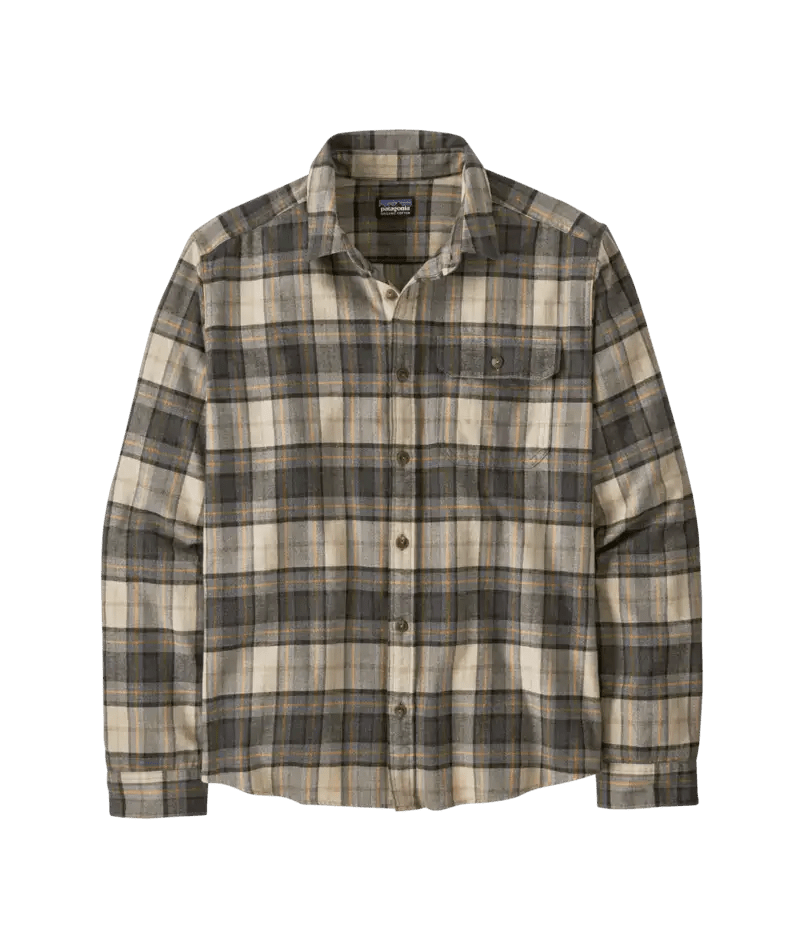 Men's Long - Sleeved Lightweight Fjord Flannel Shirt in Spotter: Forge Grey | Patagonia Bend