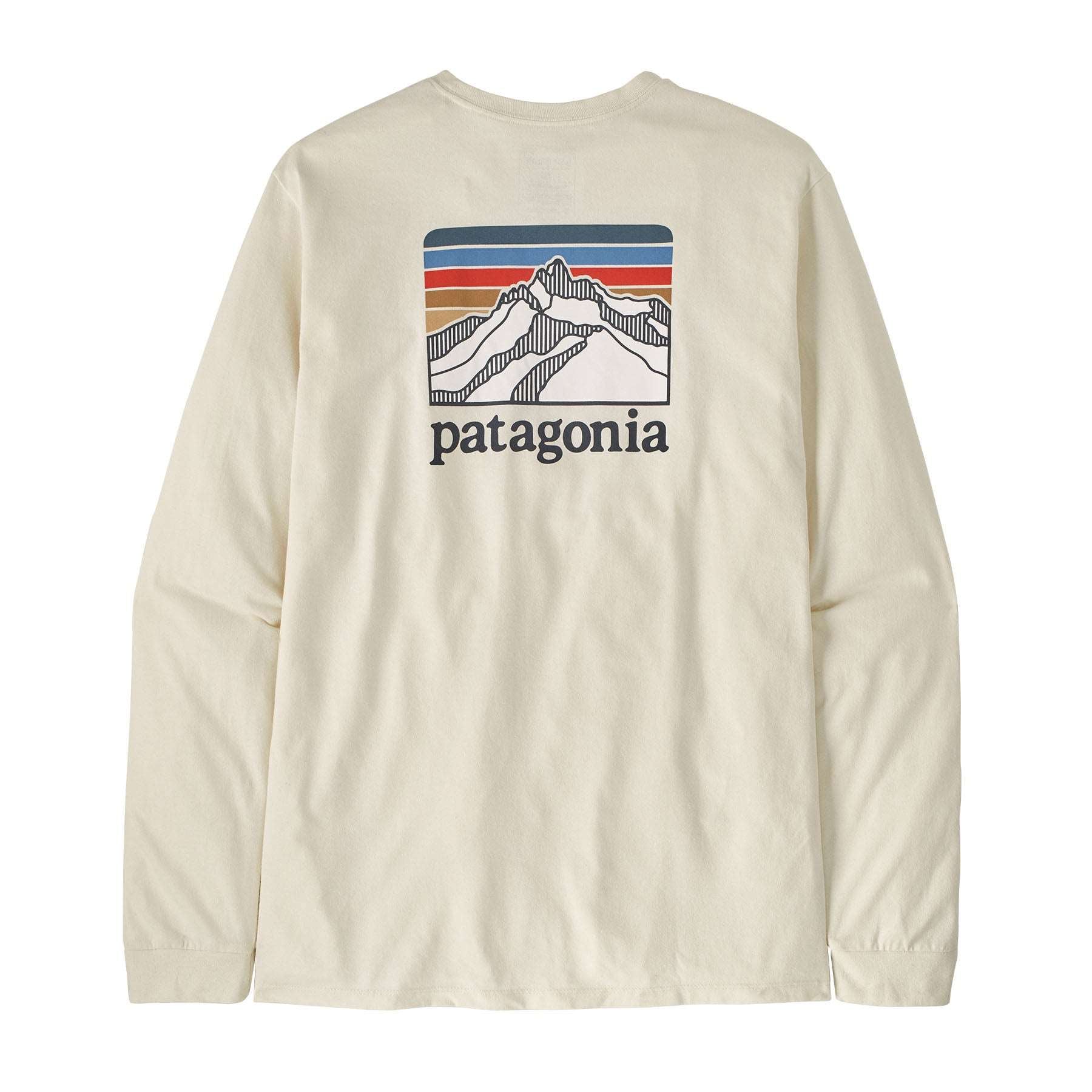 Men's Long - Sleeved Line Logo Ridge Responsibili - Tee in Birch White | Patagonia Bend