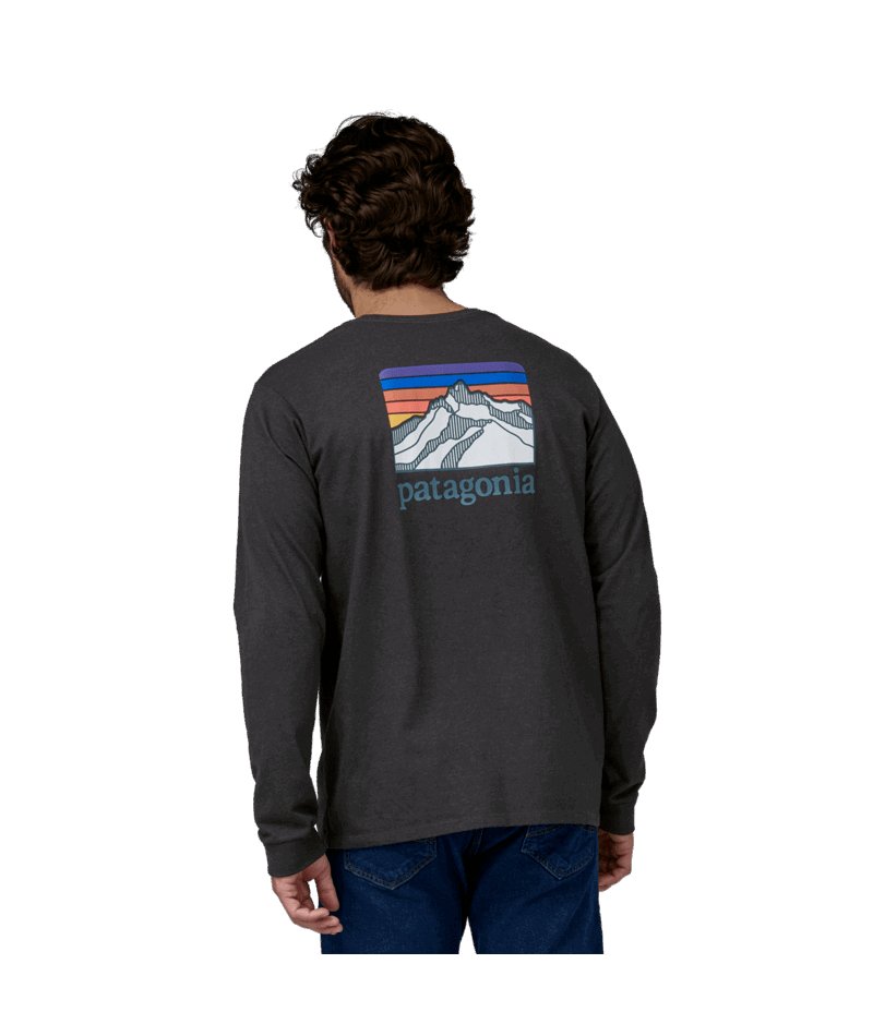 Men's Long - Sleeved Line Logo Ridge Responsibili - Tee in Ink Black | Patagonia Bend