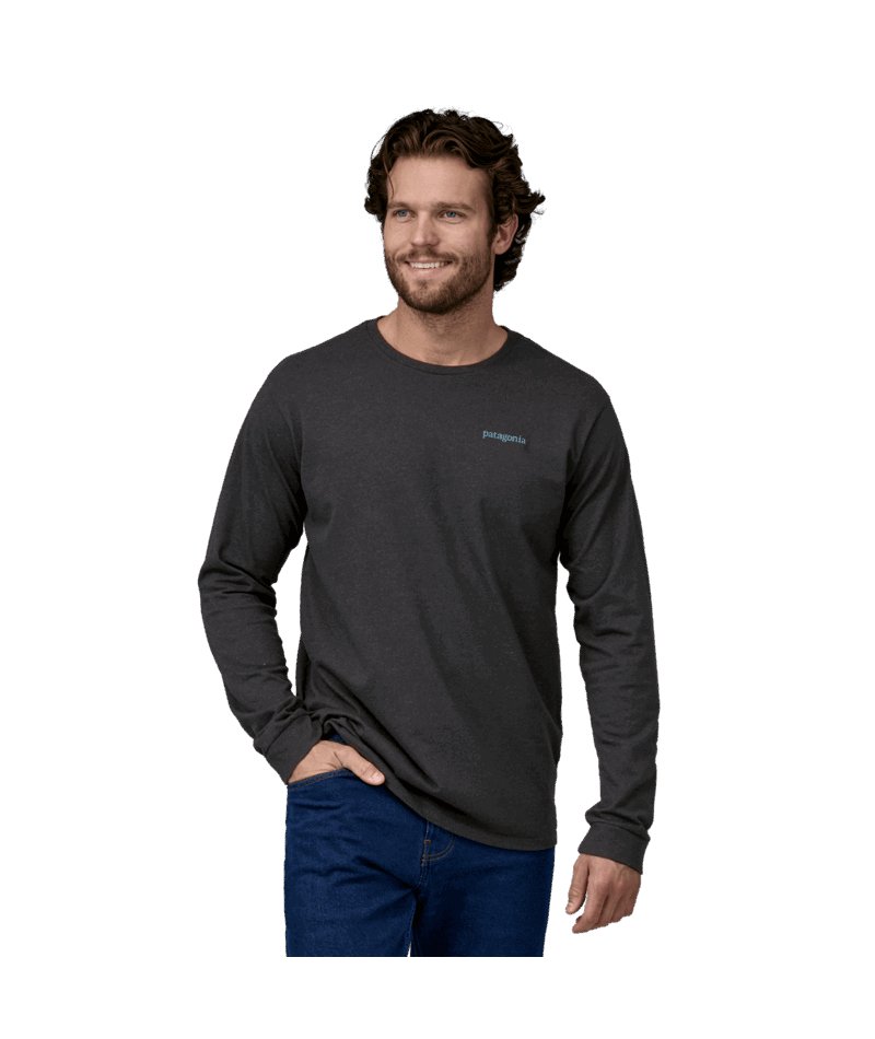 Men's Long - Sleeved Line Logo Ridge Responsibili - Tee in Ink Black | Patagonia Bend