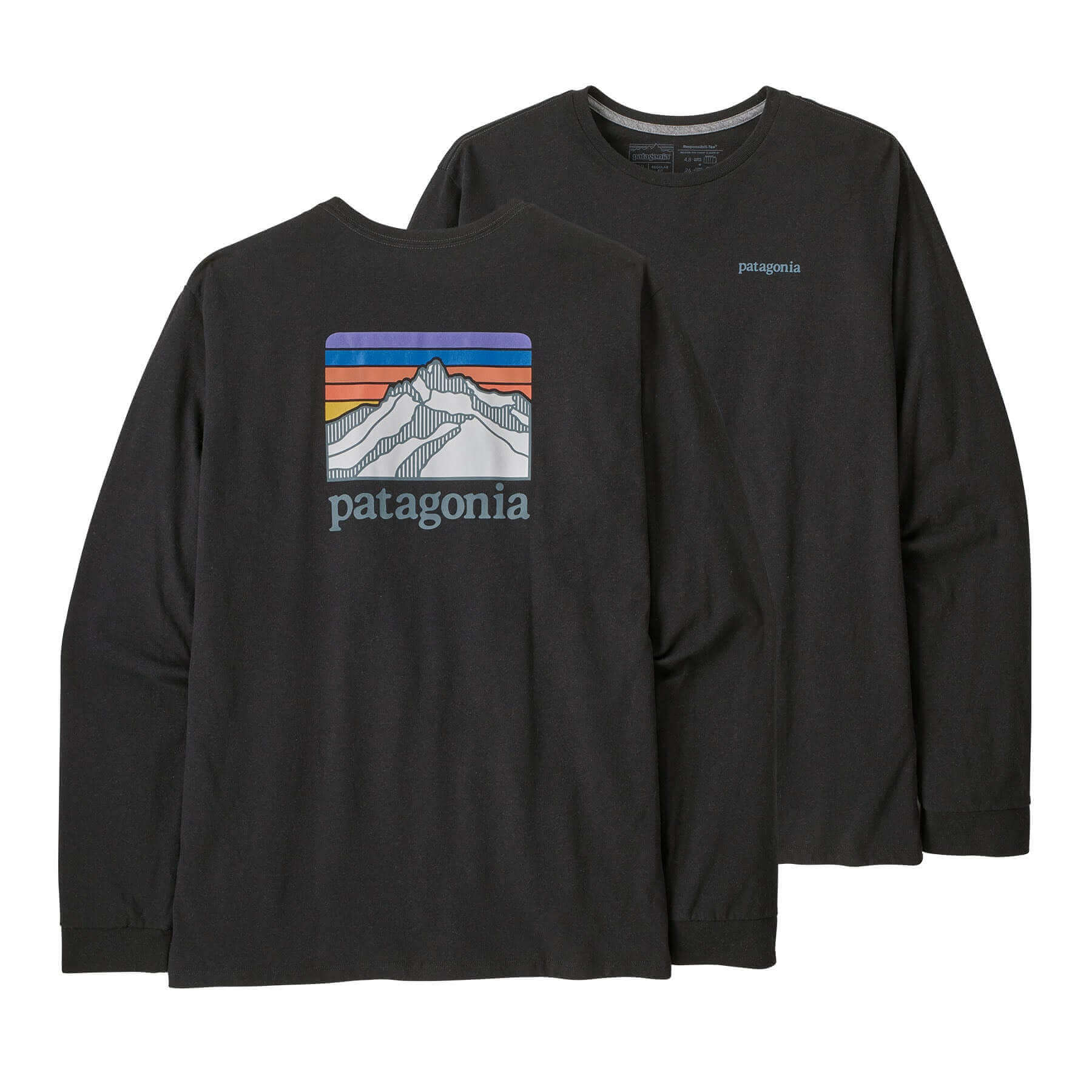 Men's Long - Sleeved Line Logo Ridge Responsibili - Tee in Ink Black | Patagonia Bend