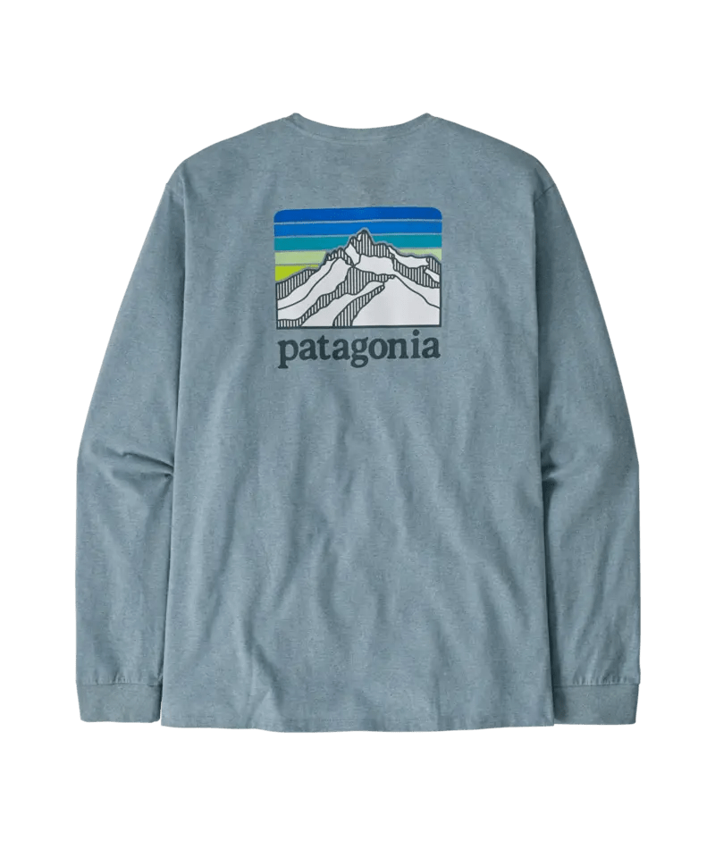 Men's Long - Sleeved Line Logo Ridge Responsibili - Tee in Thermal Blue | Patagonia Bend