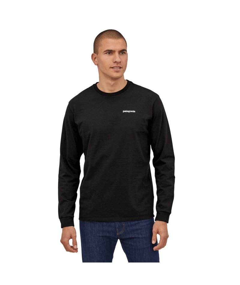 Men's Long - Sleeved P - 6 Logo Responsibili - Tee in Black | Patagonia Bend