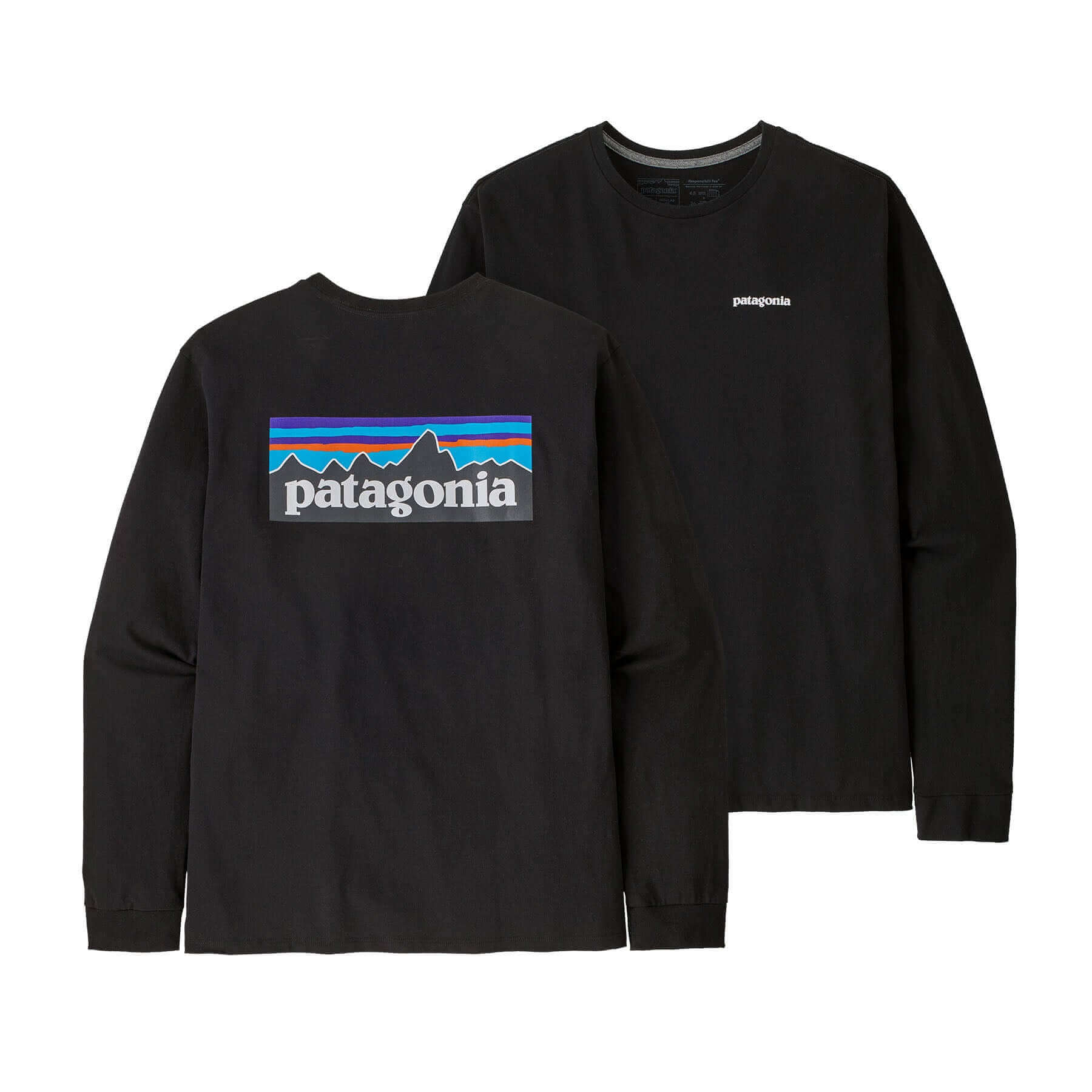 Men's Long - Sleeved P - 6 Logo Responsibili - Tee in Black | Patagonia Bend