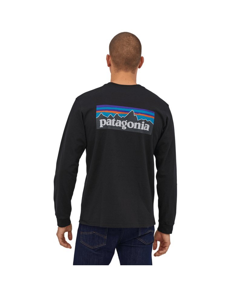 Men's Long - Sleeved P - 6 Logo Responsibili - Tee in Black | Patagonia Bend