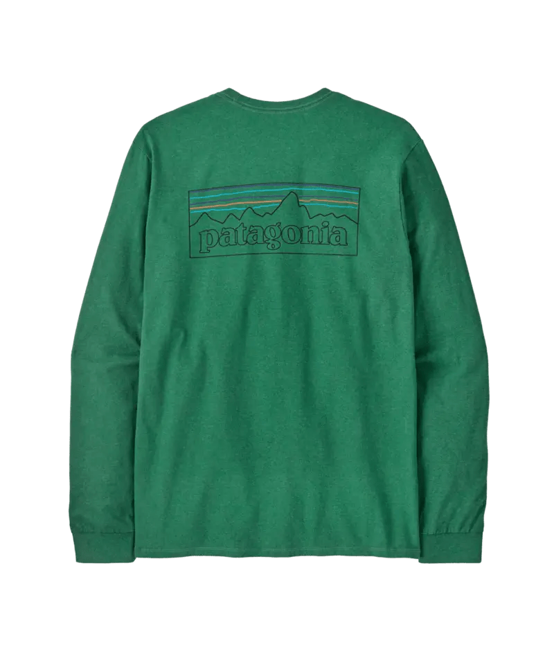 Men's Long - Sleeved P - 6 Logo Responsibili - Tee in P - 6 Outline: Heartleaf Green | Patagonia Bend