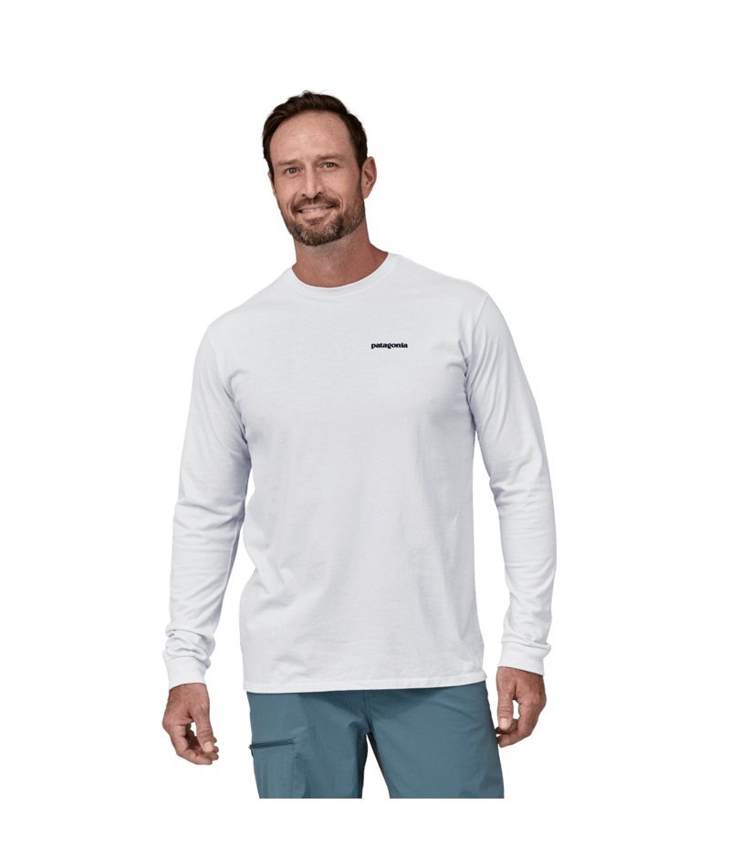 Men's Long - Sleeved P - 6 Logo Responsibili - Tee in White | Patagonia Bend