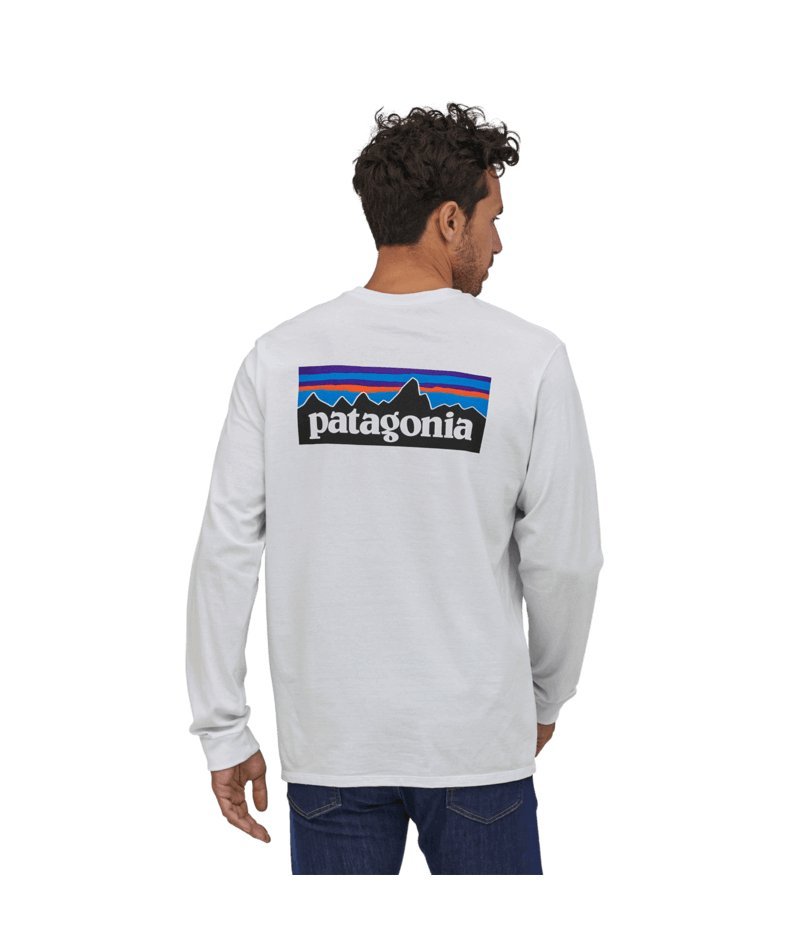 Men's Long - Sleeved P - 6 Logo Responsibili - Tee in White | Patagonia Bend