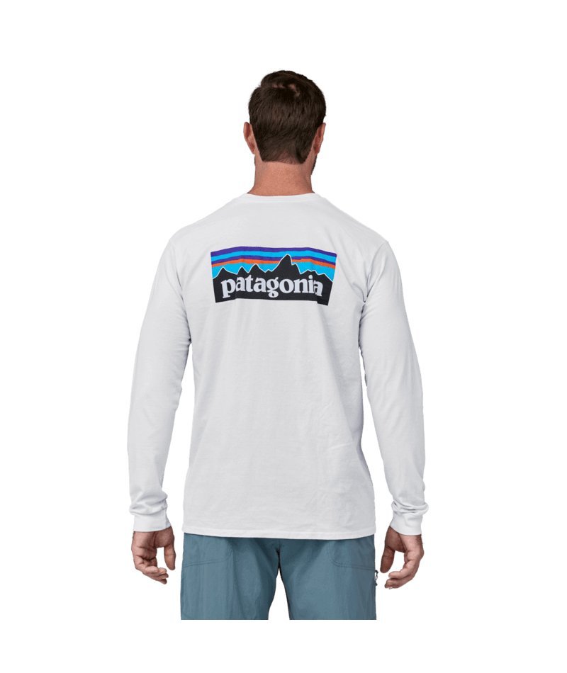 Men's Long - Sleeved P - 6 Logo Responsibili - Tee in White | Patagonia Bend