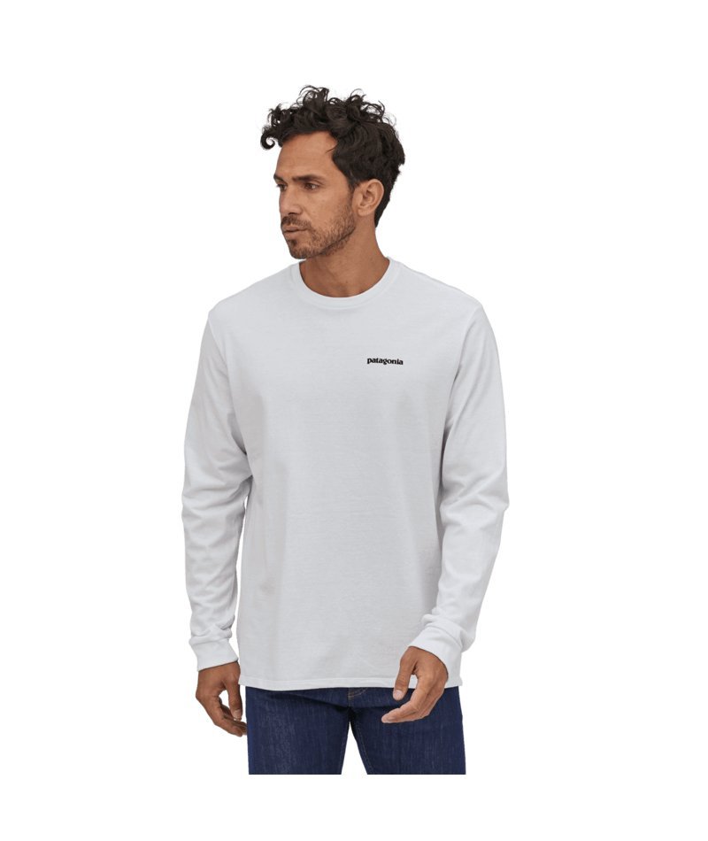 Men's Long - Sleeved P - 6 Logo Responsibili - Tee in White | Patagonia Bend