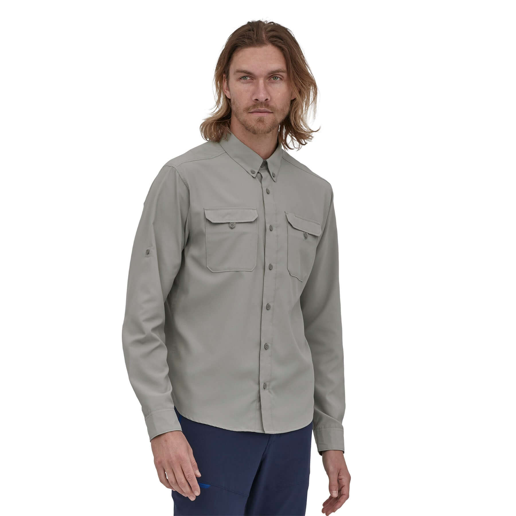 Men's Long - Sleeved Self Guided Hike Shirt in Salt Grey | Patagonia Bend