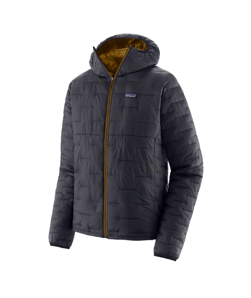 Men's Micro Puff® Hoody in Smolder Blue w/Raptor Brown | Patagonia Bend