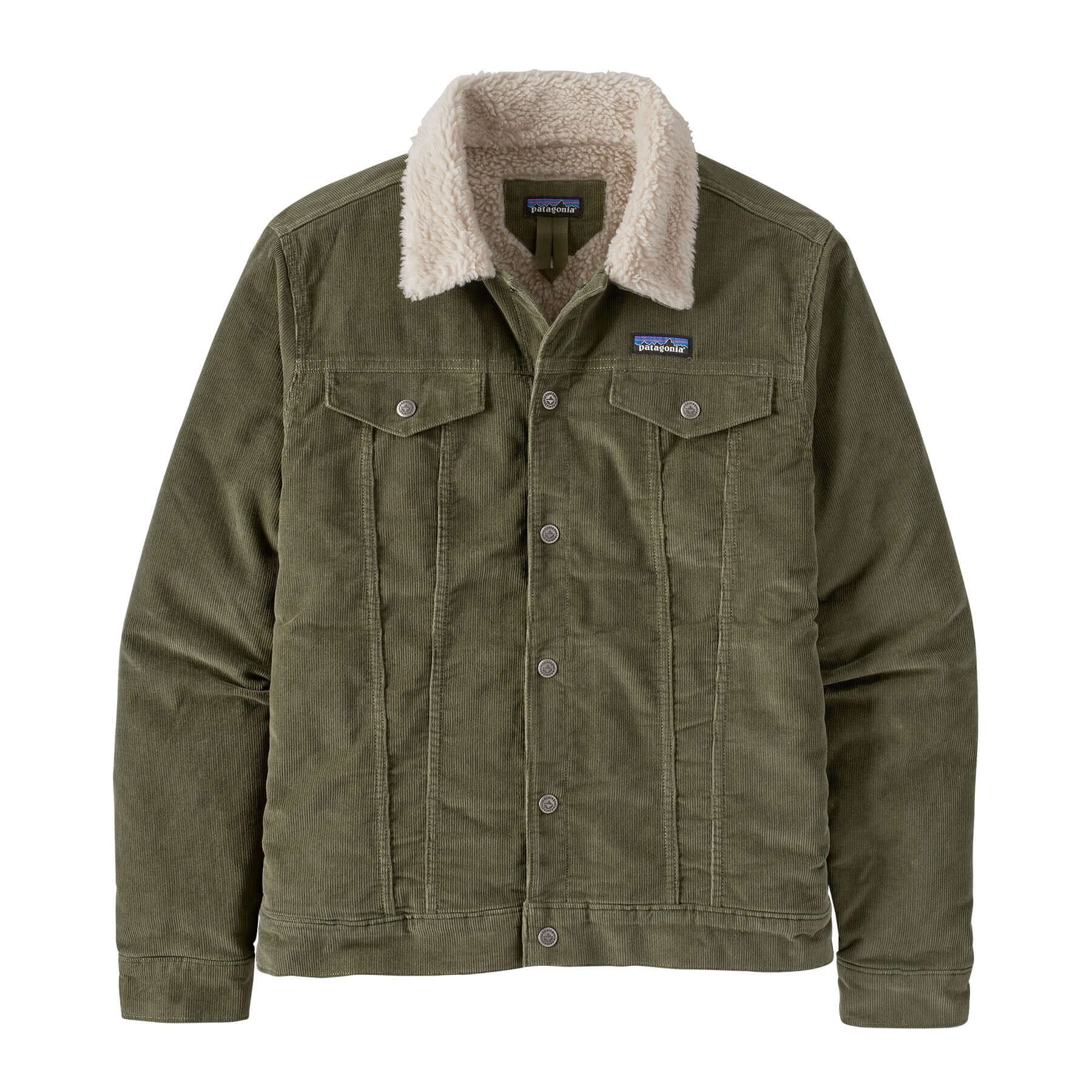 Men's Pile Lined Trucker Jacket in Basin Green | Patagonia Bend