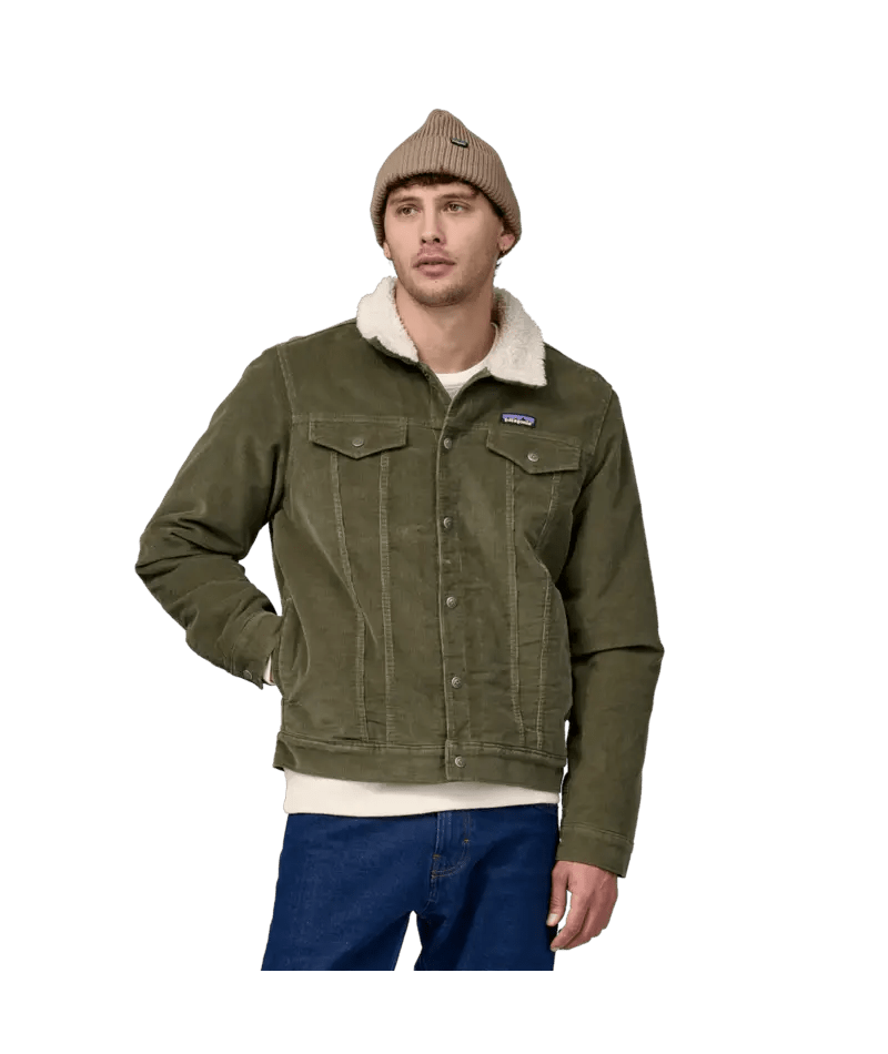 Men's Pile - Lined Trucker Jacket in Basin Green | Patagonia Bend