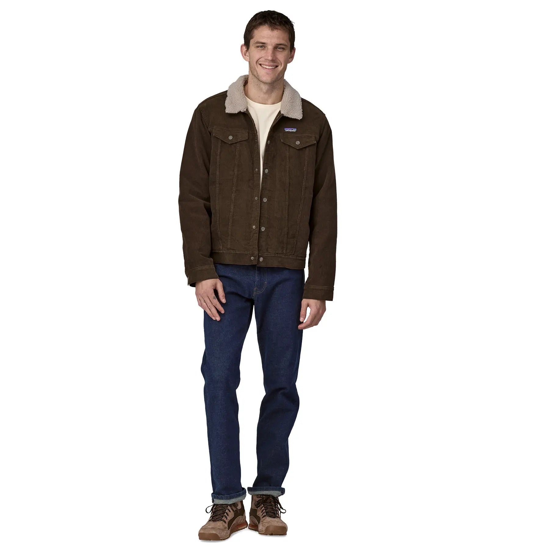 Men's Pile - Lined Trucker Jacket in DARK WALNUT | Patagonia Bend