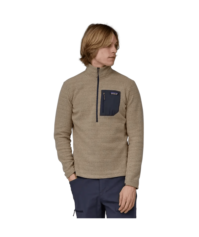 Men's R1 Air Zip Neck in Oar Tan | Patagonia Bend