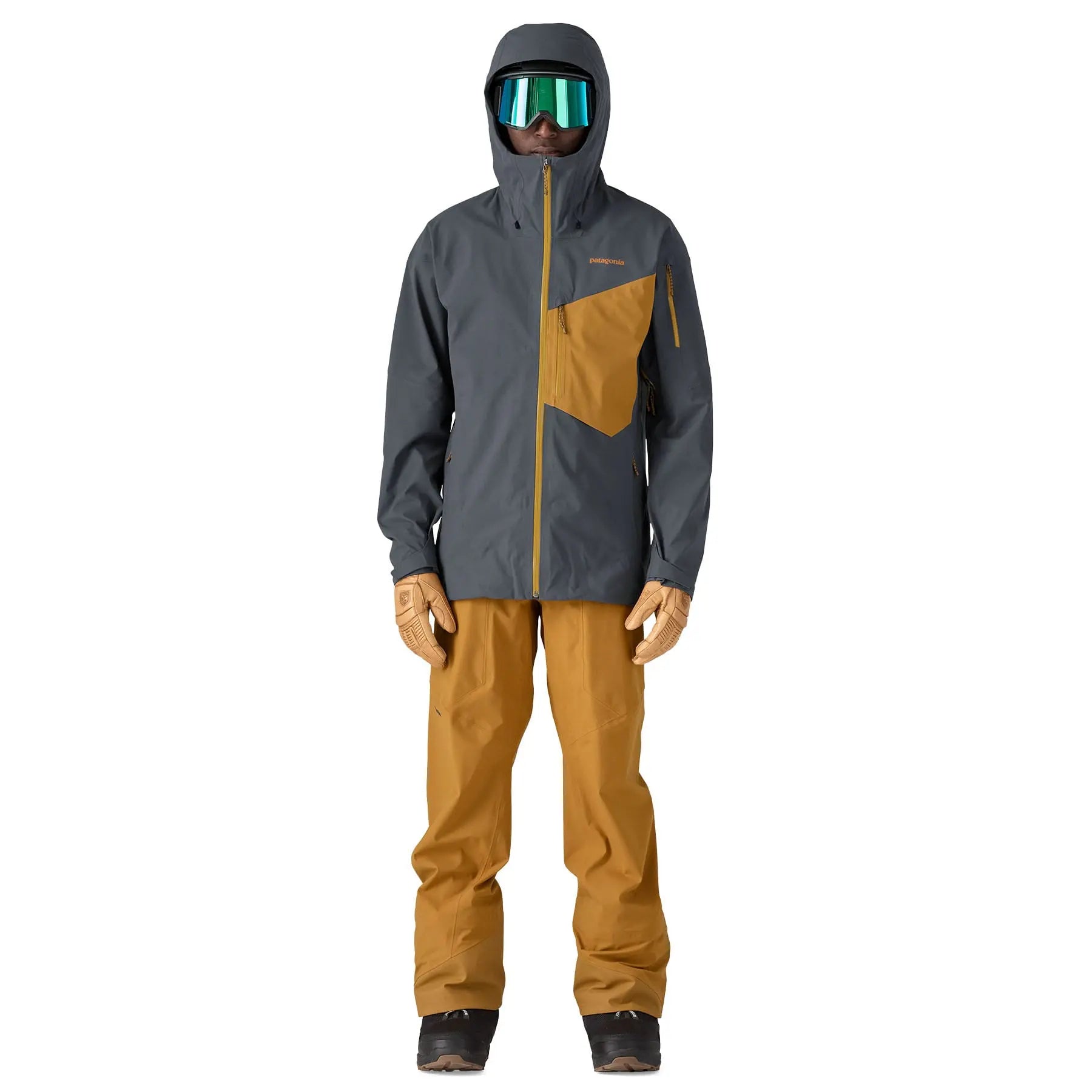 Men's SnowDrifter Jacket in Smolder Blue w/Raptor Brown | Patagonia Bend