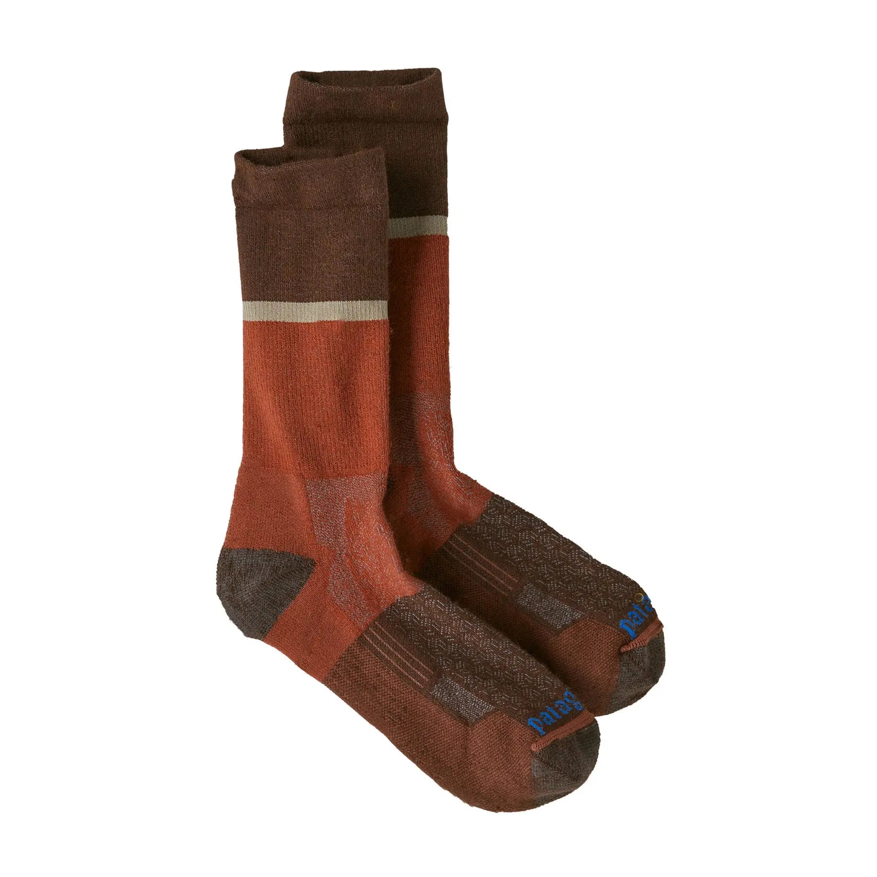 Merino Wool Blend Crew Socks in Ian Block: Burnished Red | Patagonia Bend