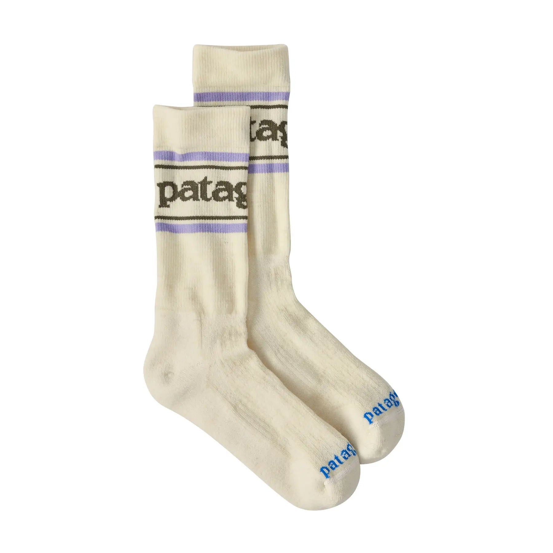 Merino Wool Blend Crew Socks in Park Stripe: Pine Needle Green | Patagonia Bend