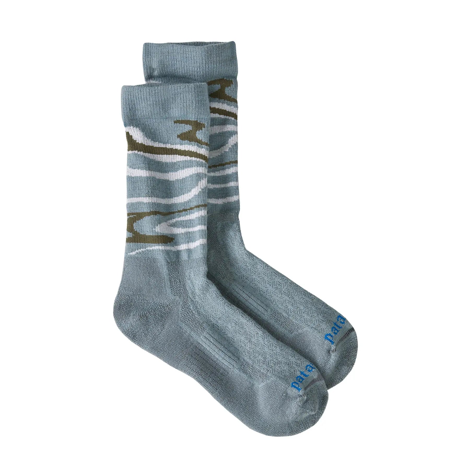 Merino Wool Blend Crew Socks in Swirling Earth: Thermal Blue | Patagonia Bend