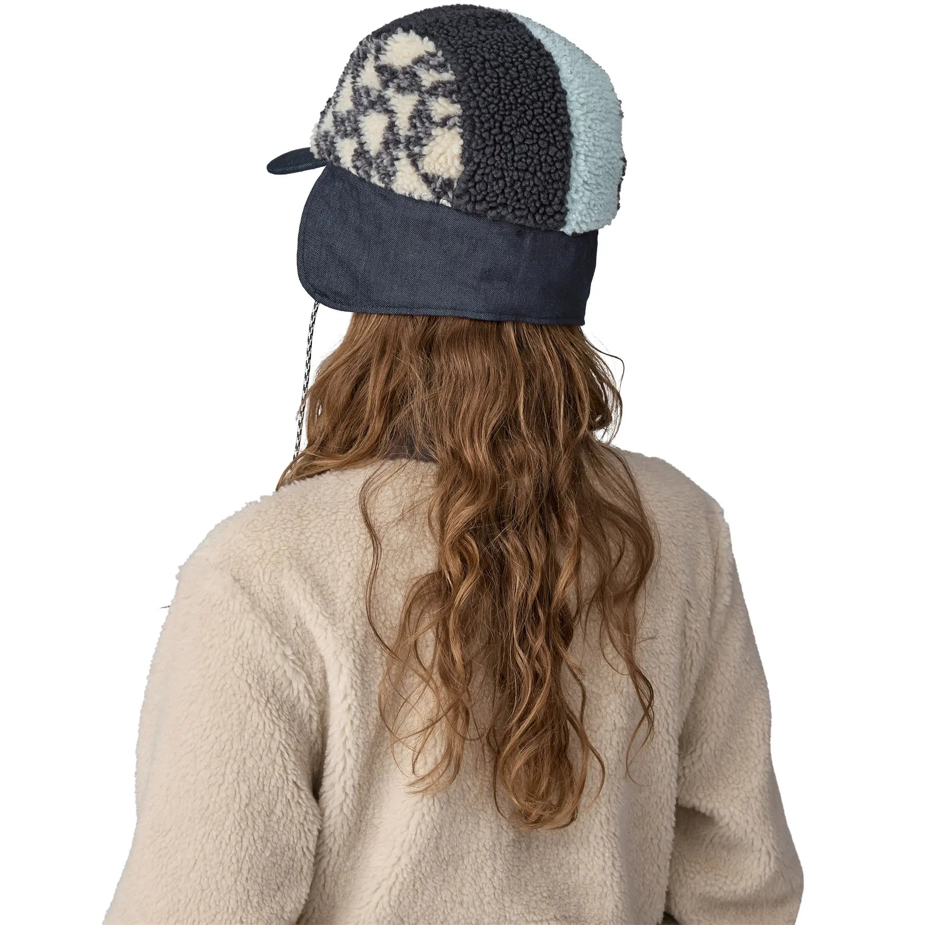 Range Earflap Cap in Synched Flight Small: Natural | Patagonia Bend