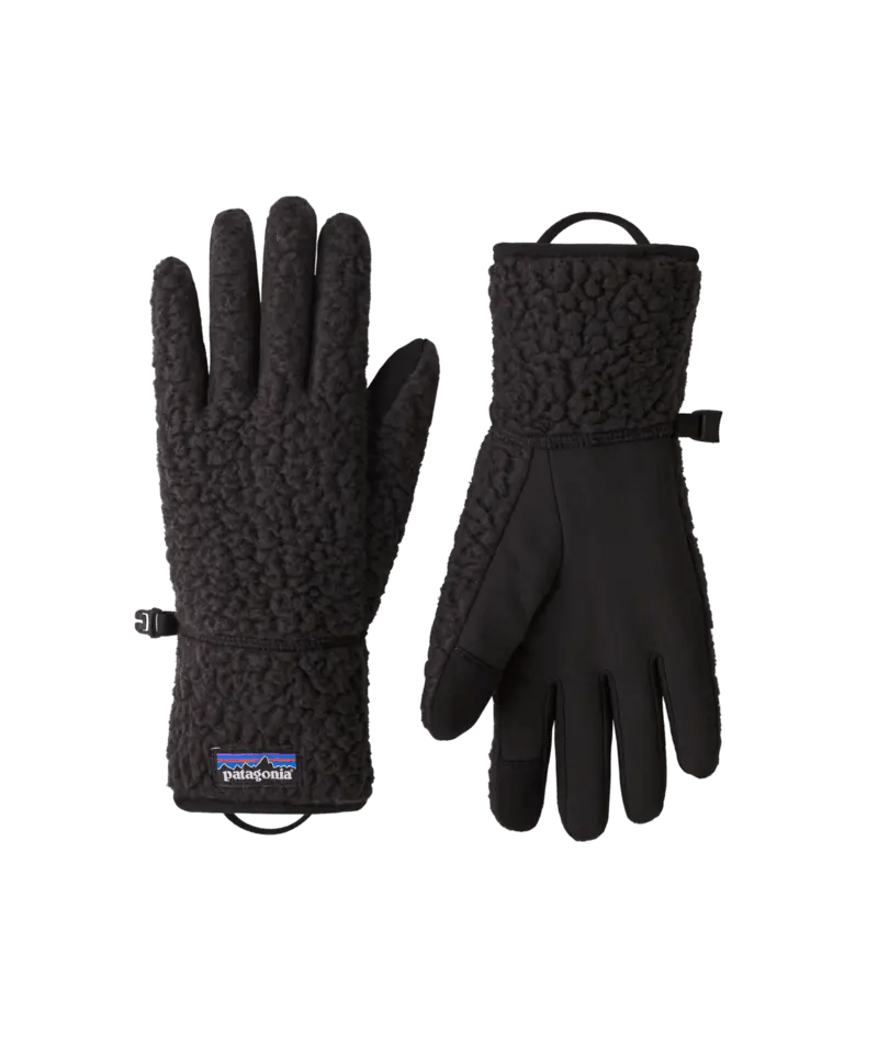 Retro Pile Gloves in Black | Patagonia Bend