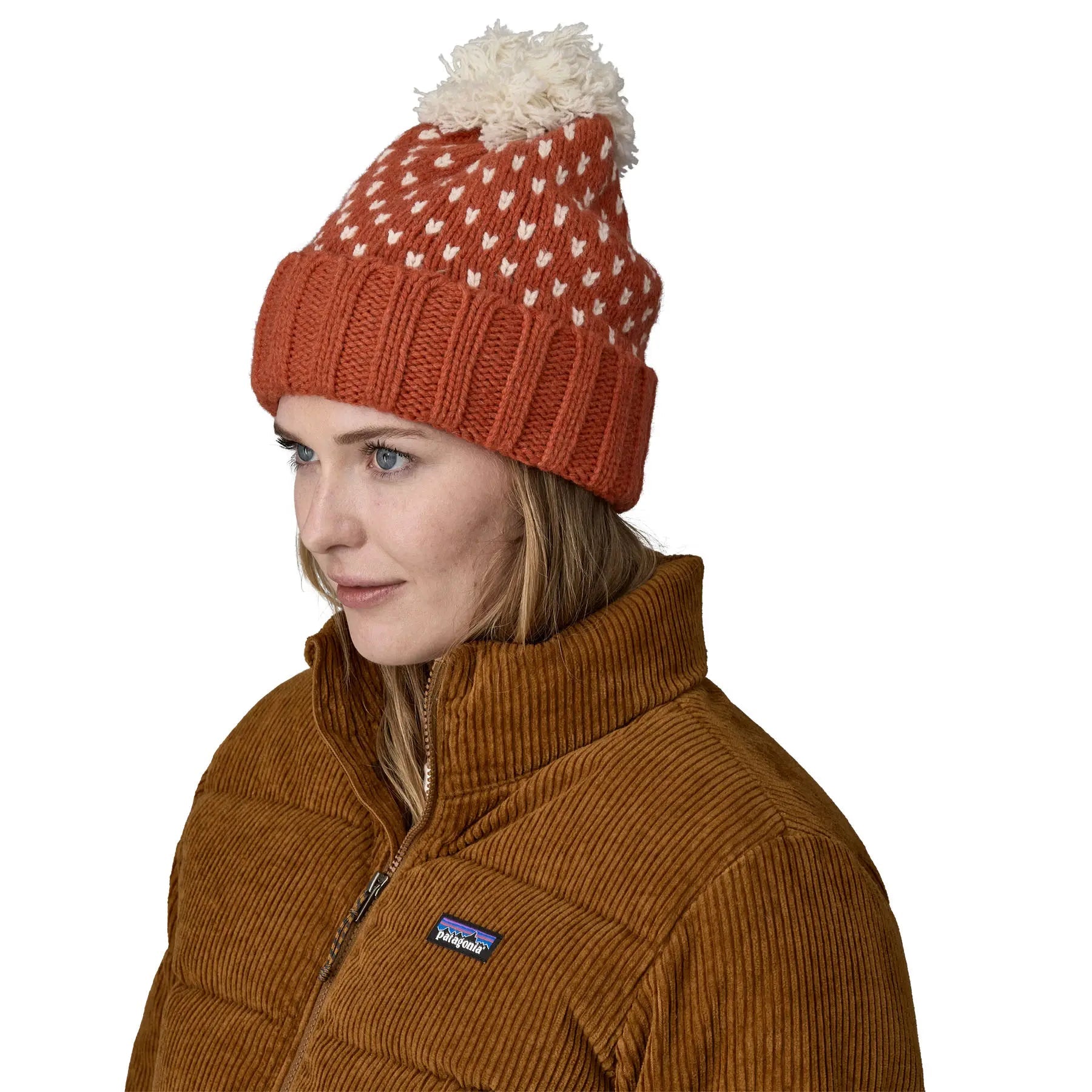 Snowbelle Beanie in Offset Dot: Burnished Red | Patagonia Bend