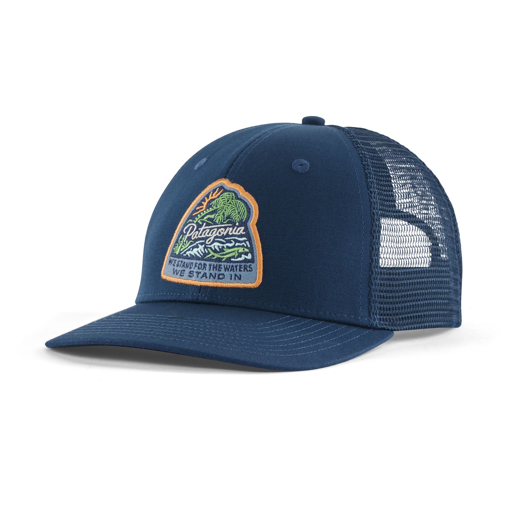Take a Stand Trucker Hat in Bayou Badge: Tidepool Blue | Patagonia Bend