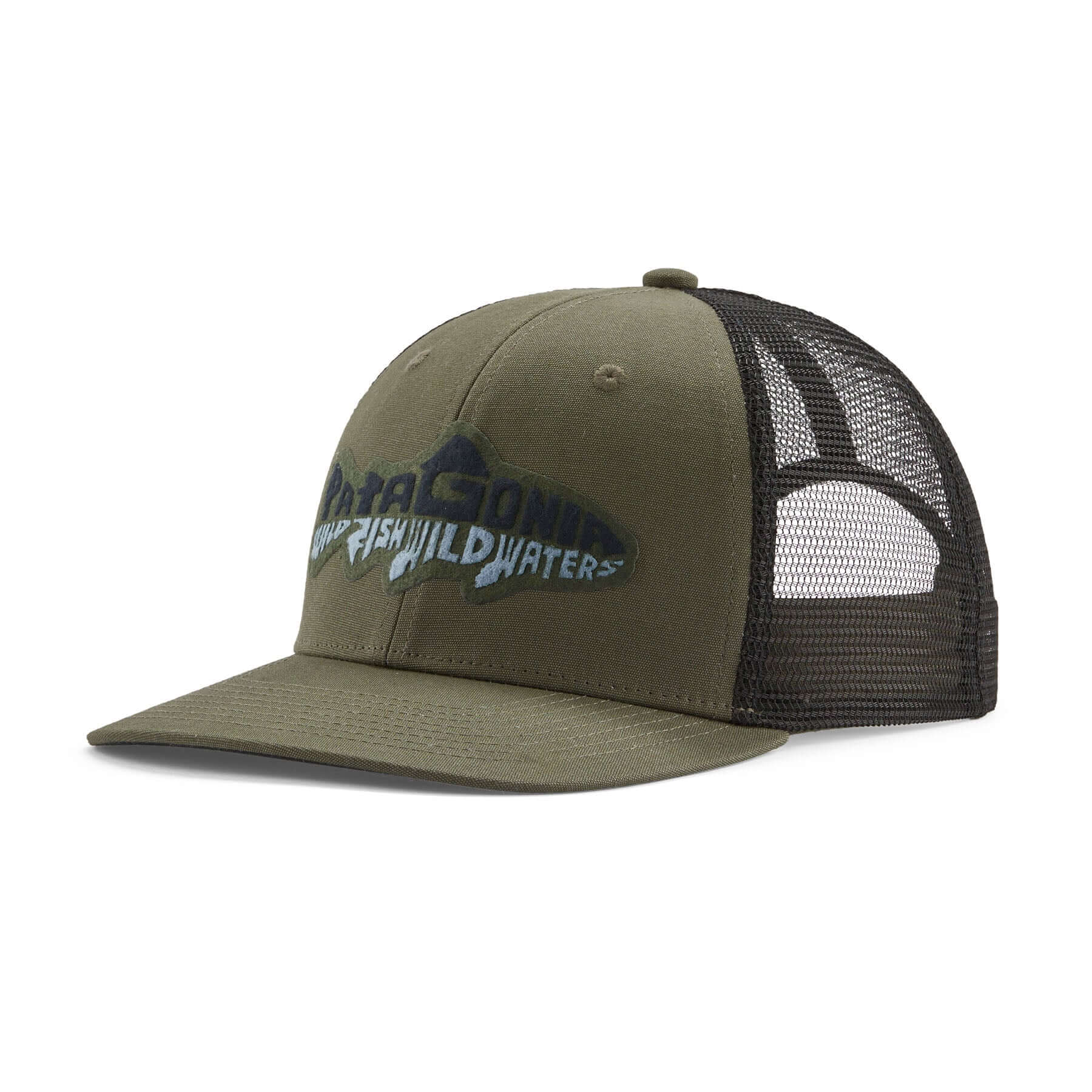 Take a Stand Trucker Hat in Wild Waterline: Basin Green | Patagonia Bend
