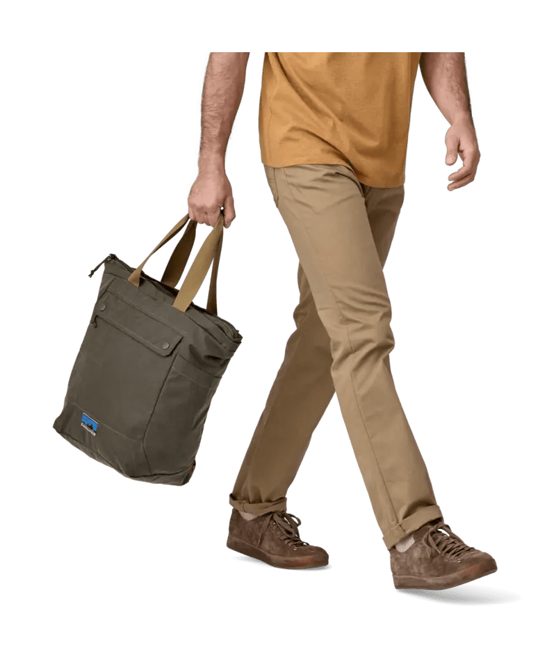 Waxed Canvas Tote Pack in Basin Green | Patagonia Bend