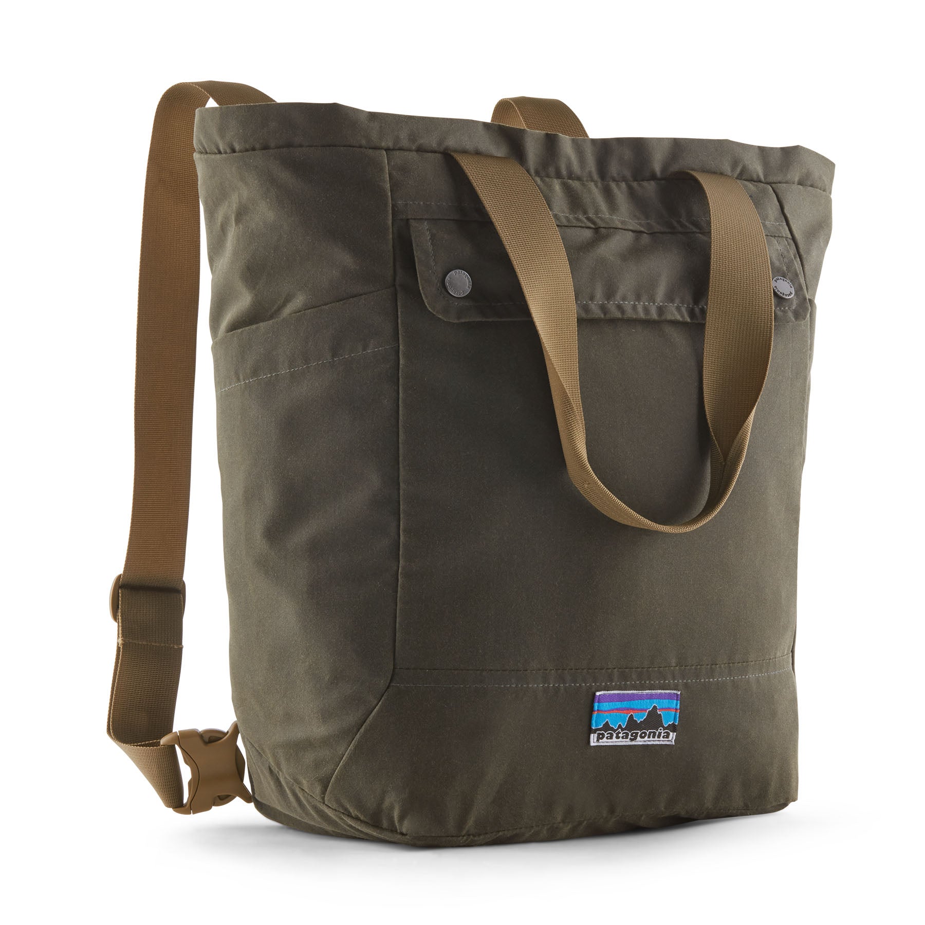 Waxed Canvas Tote Pack in Basin Green | Patagonia Bend