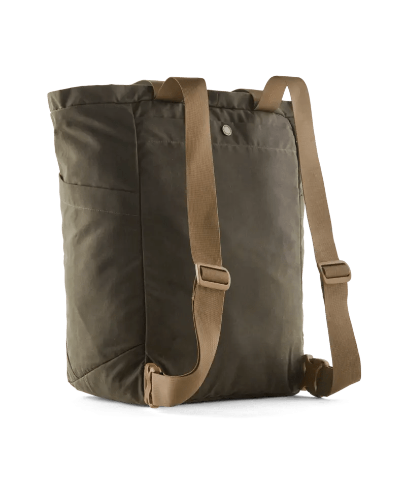 Waxed Canvas Tote Pack in Basin Green | Patagonia Bend