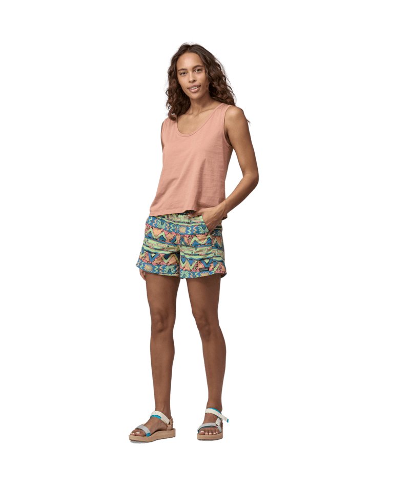 Women's Baggies Shorts - 5 in. in High Hopes Geo: Salamander Green | Patagonia Bend