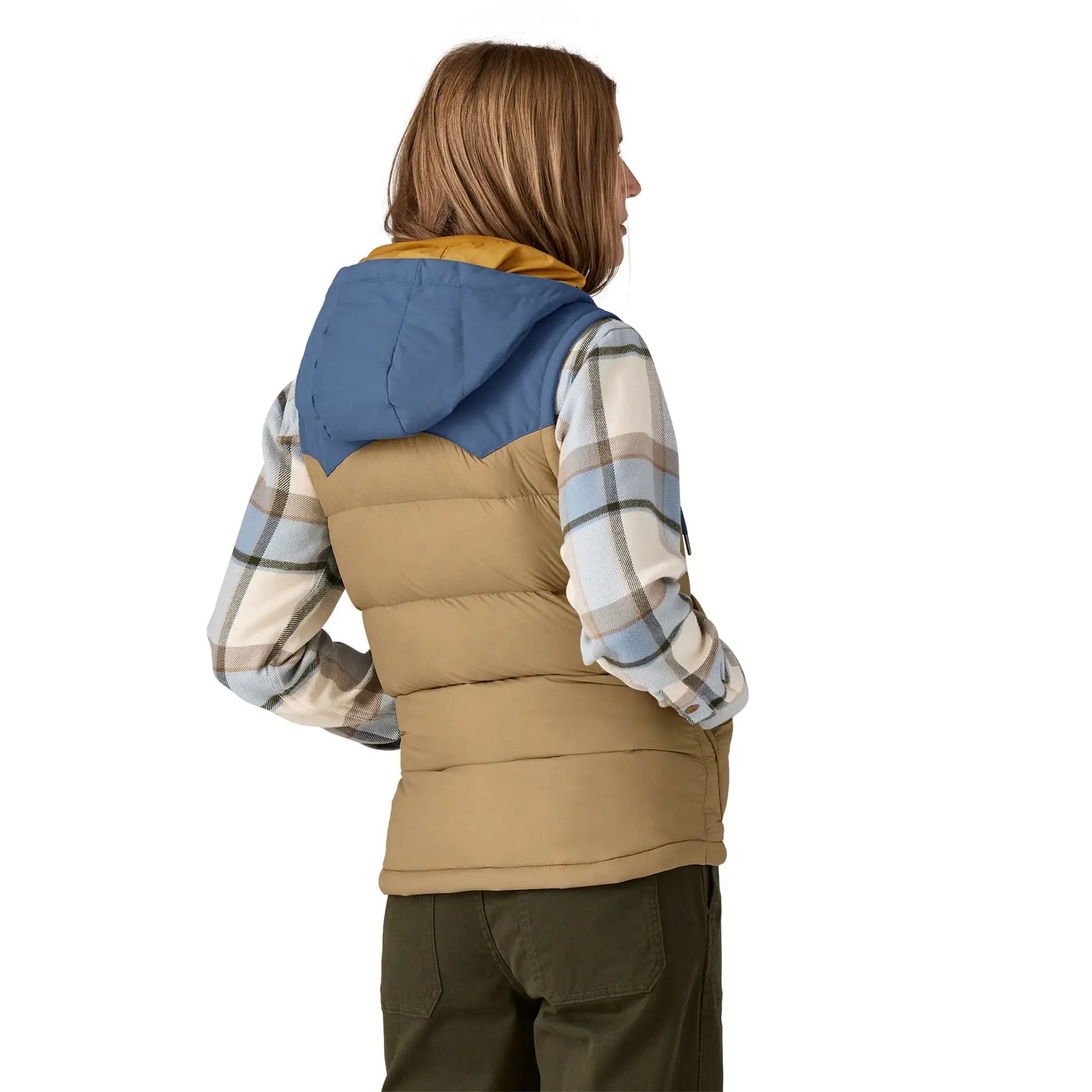 Women's Bivy Hooded Vest in Classic Tan | Patagonia Bend