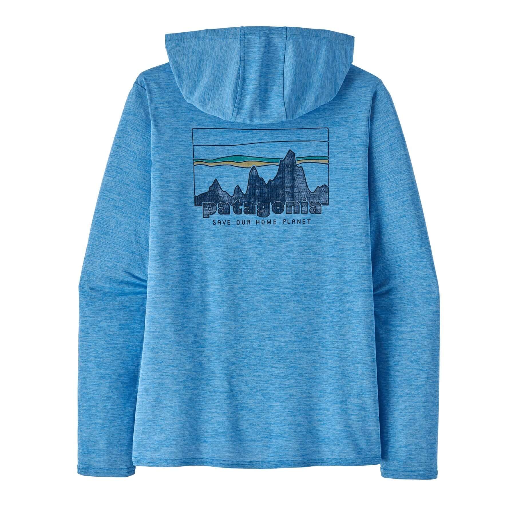 Women's Capilene® Cool Daily Graphic Hoody in 73 Skyline: Vessel Blue X - Dye | Patagonia Bend