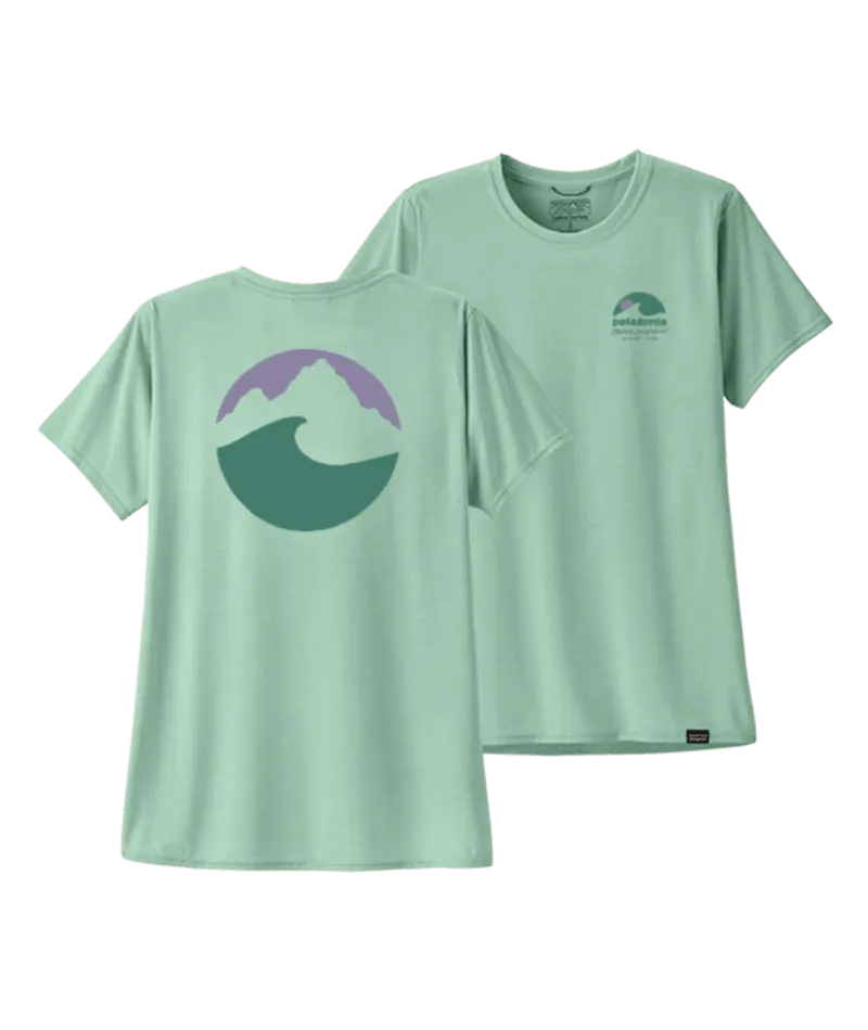 Women's Capilene® Cool Daily Graphic Shirt in Applied Imagination: Rinsed Green X - Dye | Patagonia Bend