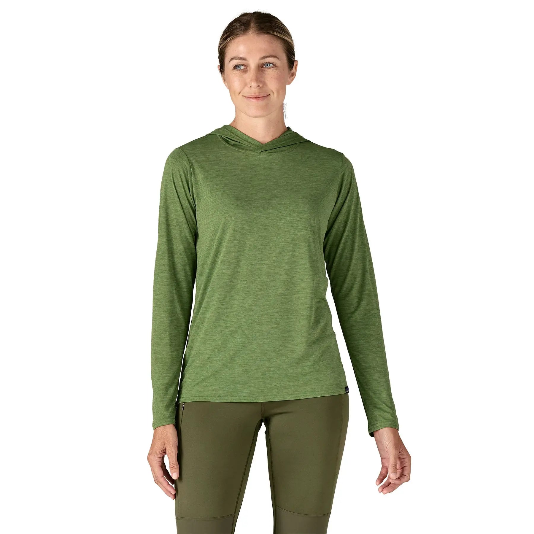 Women's Capilene® Cool Daily Hoody in Terrain Green - Light Terrain Green X - Dye | Patagonia Bend