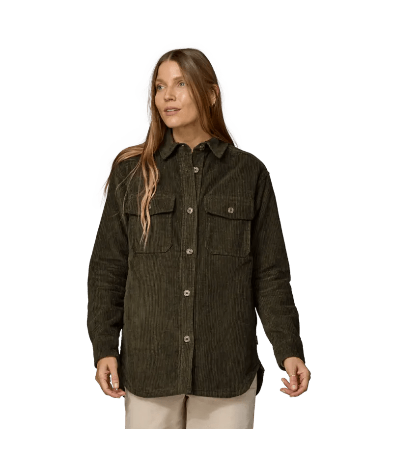 Women's Corduroy Overshirt Jacket in Pine Needle Green | Patagonia Bend