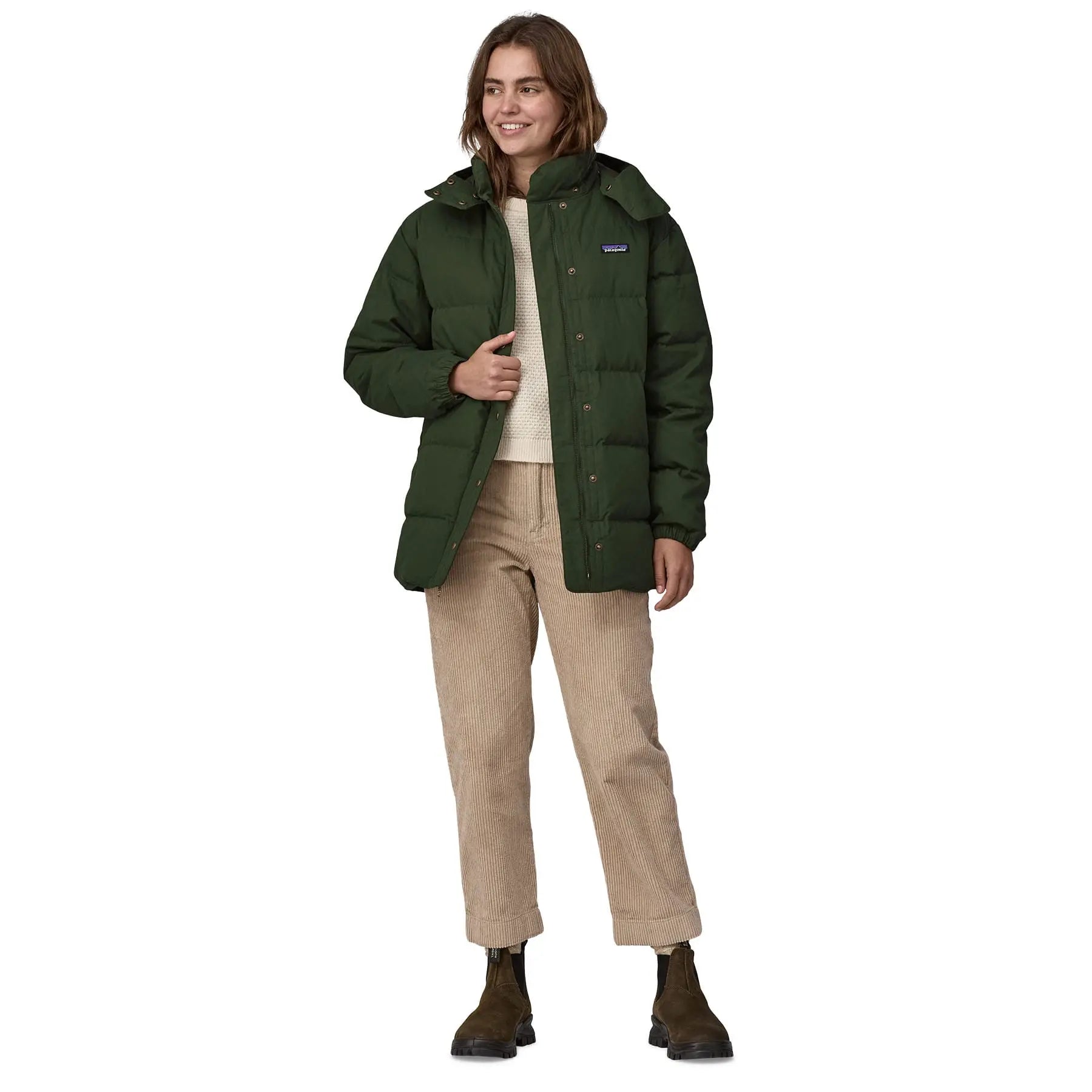 Women's Cotton Down Parka in Torrey Pine Green | Patagonia Bend