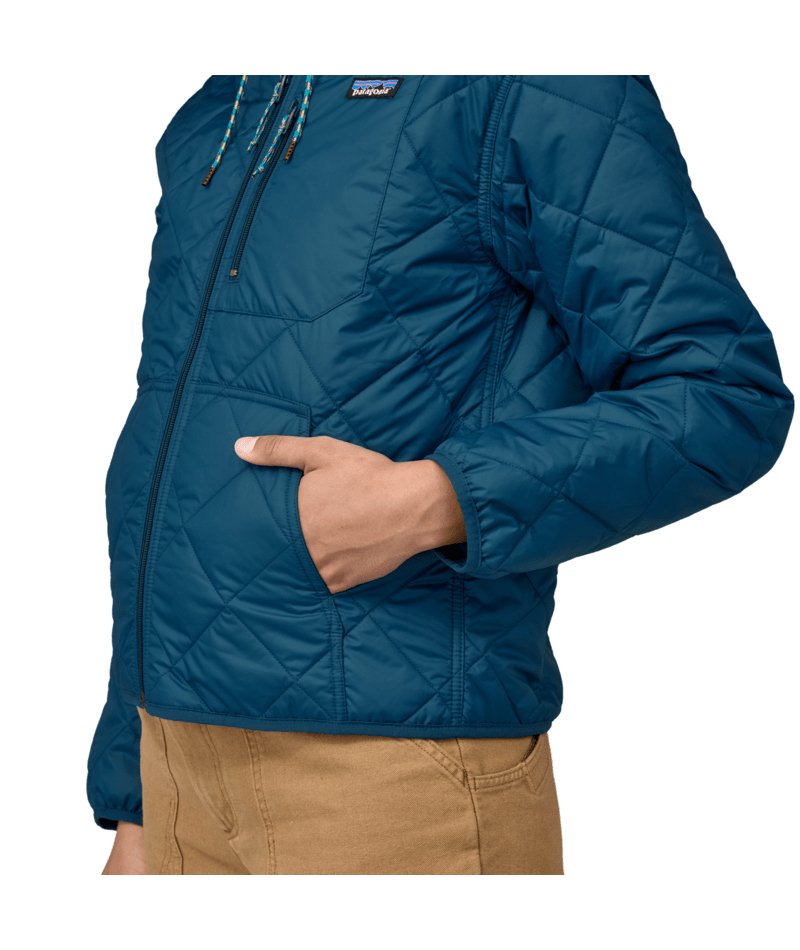 Women's Diamond Quilted Bomber Hoody in Lagom Blue | Patagonia Bend
