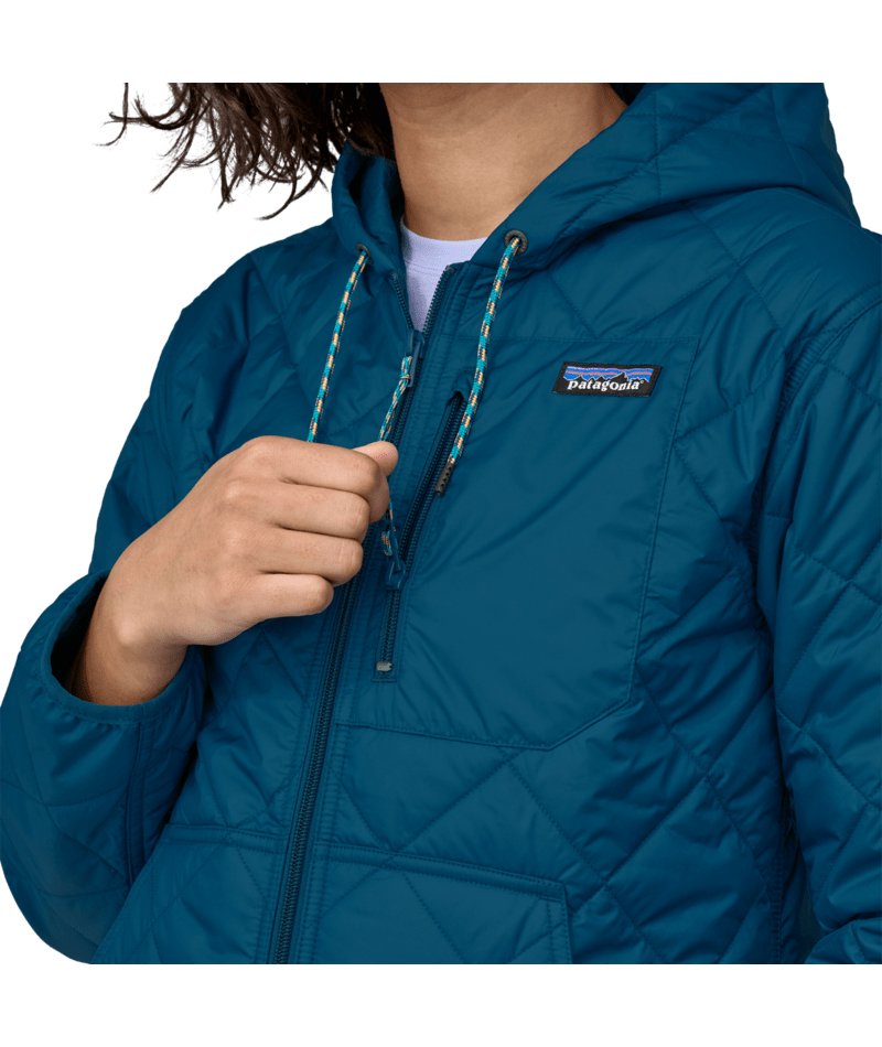 Women's Diamond Quilted Bomber Hoody in Lagom Blue | Patagonia Bend