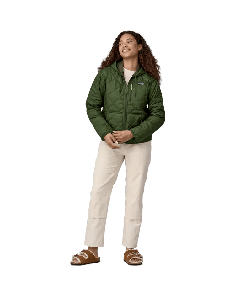 Women's Diamond Quilted Bomber Hoody in Torrey Pine Green | Patagonia Bend