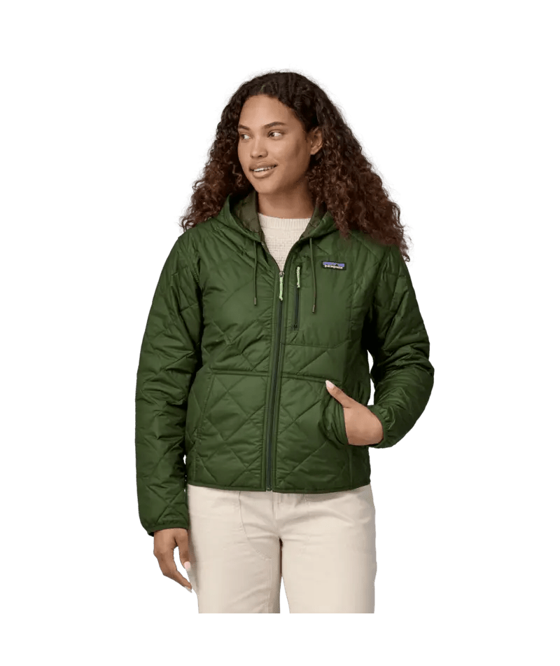 Women's Diamond Quilted Bomber Hoody in Torrey Pine Green | Patagonia Bend