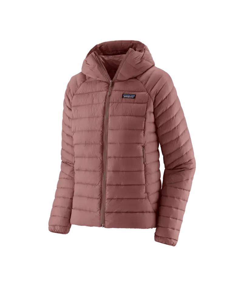 Women's Down Sweater Hoody in Dulse Mauve | Patagonia Bend