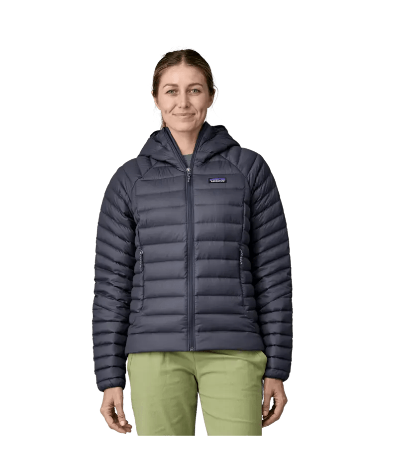 Women's Down Sweater Hoody in Smolder Blue | Patagonia Bend