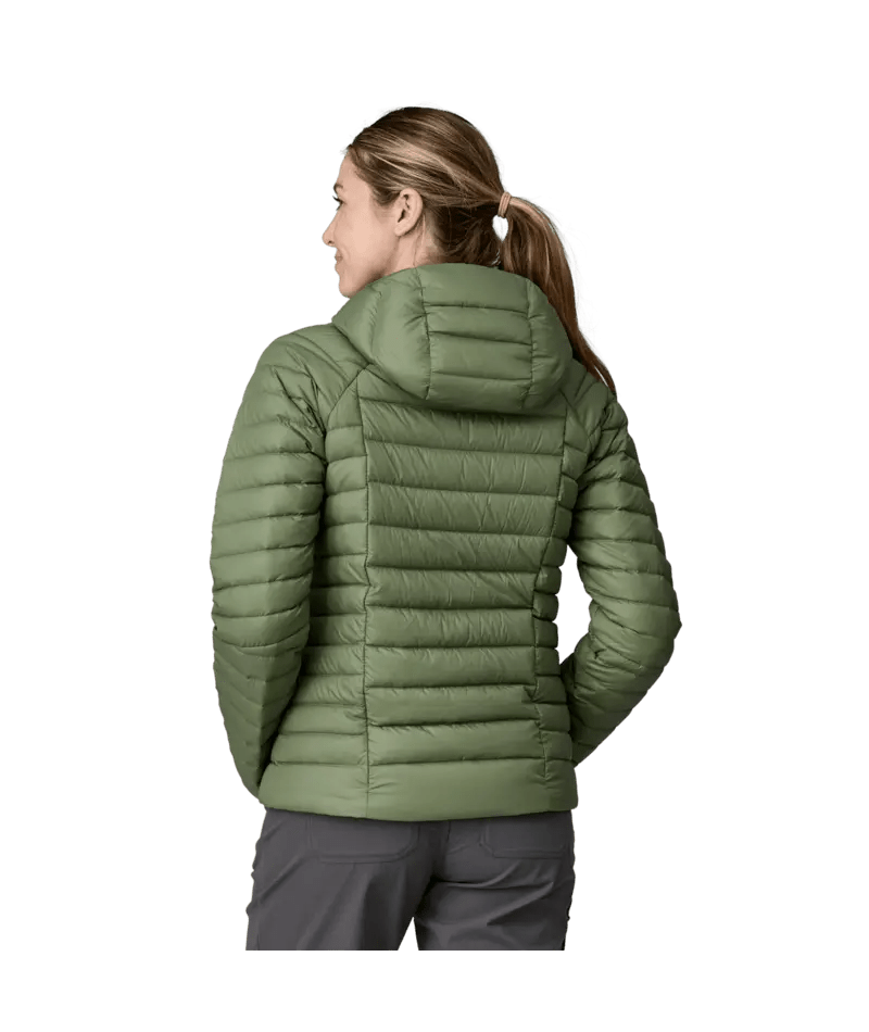 Women's Down Sweater Hoody in Terrain Green | Patagonia Bend