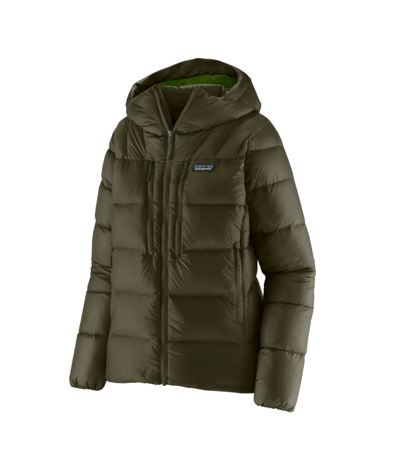 Women's Fitz Roy Down Hoody in Pine Needle Green | Patagonia Bend