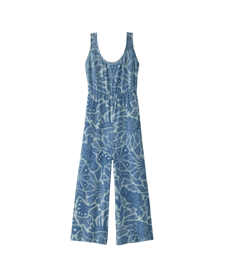 Women's Garden Island Jumpsuit in Bees and Flowers: Thermal Blue | Patagonia Bend